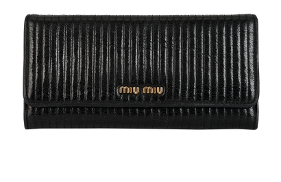 Miu Miu Long Wallet, £225, Accessories, Black, Leather, Front view